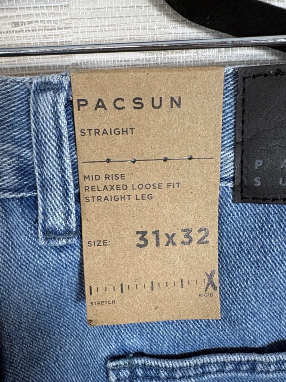 PacSun Men's Light Wash Denim Cargo Pants - Picture 3 of 5